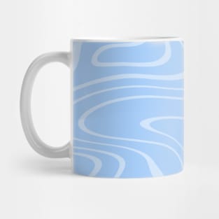 Blue Abstract Swirl Retro 70s Mug